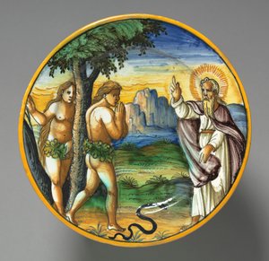 追放を描いた皿、1500年代後半。 作： Unbekannt