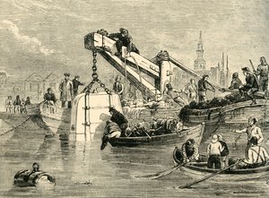 テムズ川トンネルの建設に使用されたダイビングベル、c1878。 作： Unbekannt