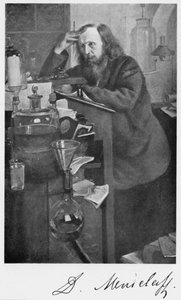 Dmitiri Ivanovich Mendeleyev 1834-1907、ロシアの化学者、c1900s 作： Unbekannt