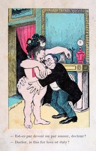ドクター、愛か義務か、これはヴィンテージのフランスのポストカード、c1900 作： Unbekannt
