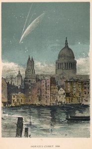 1884年にロンドンのセントポール大聖堂を眺めた1858年のドナティス彗星 作： Unbekannt