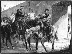 ブライドン博士がイギリスの死のニュース、ジェララバードに到着、第1次アングロアフガン戦争、1842年、c1885
