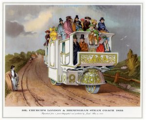 チャーチロンドン博士とバーミンガムスチームコーチ、1833年 作： Unbekannt