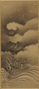 龍と波、江戸時代、1615-1868。 作： Unbekannt