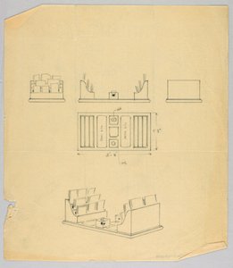 図面、デスクセットのデザイン 作： Unbekannt
