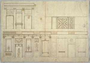 図面、インテリアのデザイン、1800〜 1820年 作： Unbekannt