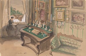 内部の図面: サロン、1857 年。 作： Unbekannt
