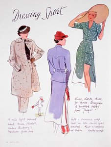 ドレッシングスポーツ、ファッションイラスト、1935 作： Unbekannt
