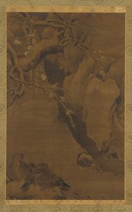 アヒル、急流、張り出した岩、明王朝、16 世紀。 作： Unbekannt