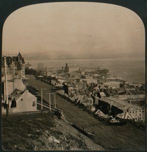 カナダ、ケベック州、シタデルのダッフェリンテラス、旧市街、セントローレンス川、1906年