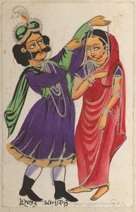 Dusmanta Garlanding Shakumtala、1800年代。 作： Unbekannt