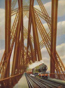 フォースブリッジを渡るイーストコーストエクスプレス、1926年 作： Unbekannt