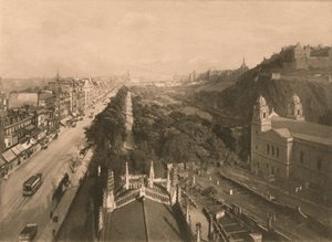 エジンバラ、カールトンヒルに向かって、プリンセスストリートのウェストエンドから、1902 作： Unbekannt