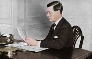 1936年、ロンドンのセントジェームズパレスのオフィスで働いていたエドワード8世 作： Unbekannt