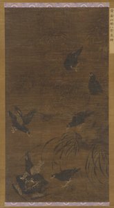 八九鳥と竹と蘭、明王朝、16 世紀。 作： Unbekannt