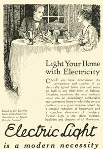 電灯は現代の必需品、1920年です。 作： Unbekannt