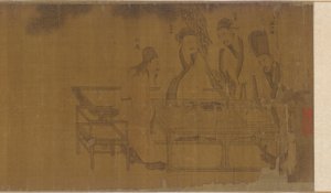西洋庭園の優雅な集い、明代、16世紀。 作： Unbekannt