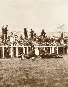 エミリーデイヴィソン、ダービー、エプソム、サリー、1913年の間に王の馬の前に身を投げた 作： Unbekannt
