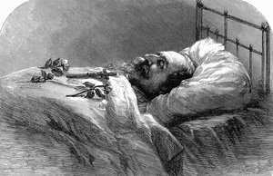 フランスのナポレオン3世、1873年の死の床。
