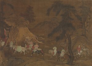 玄宗皇帝の蜀への逃避、12世紀半ば。 作： Unbekannt