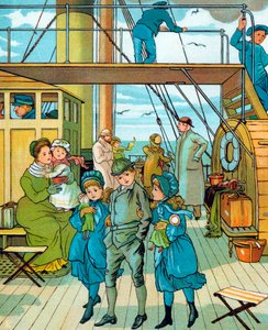 フランスに旅行するイギリス人家族、1886年 作： Unbekannt
