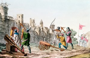 フランスの町を攻撃するイギリス軍、百年戦争、1337-1453 c1830 作： Unbekannt