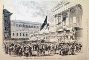 1870年から1871年にかけて、パリのパンテオン広場にある国家警備隊への志願兵の入隊 作： Unbekannt