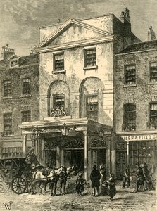 1820年、1878年にアストリーズシアターへの入り口。 作： Unbekannt