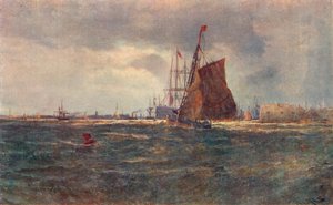 19世紀後半の1906年のポーツマス港への入り口 作： Unbekannt