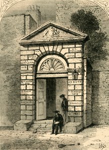 ウェストミンスター学校への入り口、1881年。 作： Unbekannt
