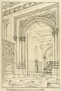 さまざまな法廷への入り口、ギルドホール、ロンドン、1815年6月1886
