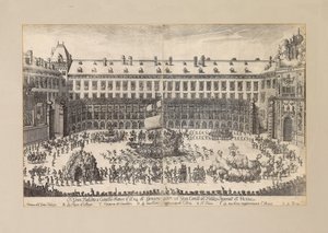 ウィーンホーフブルクの中庭にある馬術バレエ...、1667年。 作： Unbekannt