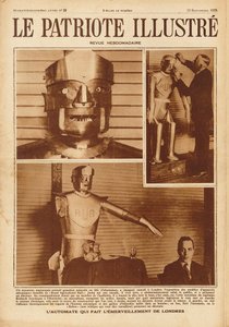 1928年にロンドンで開催された模型技術者協会の展示会に出展された英国初のロボット「エリック」。 作： Unbekannt