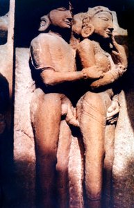エロティックな彫刻、ヒンドゥー寺院、カジュラホ、インド、950-1050
