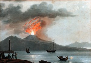 ベスビオ火山、イタリア、c1815の噴火 作： Unbekannt