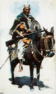 エチオピア戦争 : エチオピア皇帝メネリク2世(1844-1913)の肖像(1889-1913) 20世紀のカラー写真 作： Unbekannt