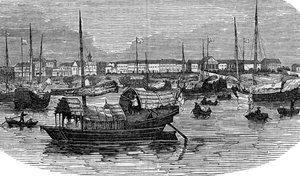 広州、中国のヨーロッパ工場、c1875 作： Unbekannt