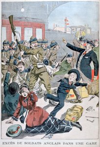 1902年の鉄道駅におけるイギリス兵の超過