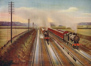 ブラックプールへの遠足列車、カーカムトラックトラフから水を飲む、1926年