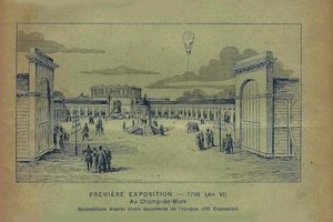 フランス産業の製品の展示会、パリ、1​​798年 ボン・マルシェ、1900年より。 作： Unbekannt