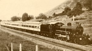 急行列車、ボンベイ、バローダ、中央インド鉄道、1930年。 作： Unbekannt