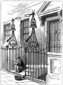 1891年、ロンドンのバークレースクエアの消火器 作： Unbekannt