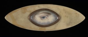 楕円形のアイボリー ボックスに置かれた目のミニチュア 1800年。 作： Unbekannt