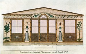 ラングロワアポセカリーショップのファサードの絵、パリ、フランス、1928。 作： Unbekannt