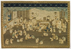 新年の朝に家族で集まる、1700年代。 作： Unbekannt