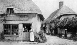 家族の食料品店、ブラッドフォードペベレルの角、ウェセックス、c1922 作： Unbekannt