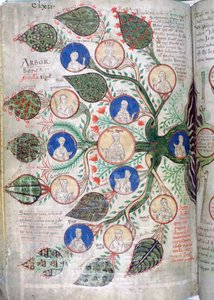 家系図、12世紀のリベルフロリダスのページ 作： Unbekannt