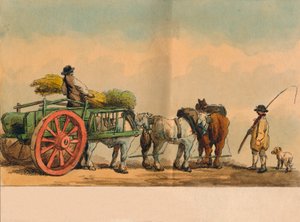 農場労働者とカート、1797年。 作： Unbekannt