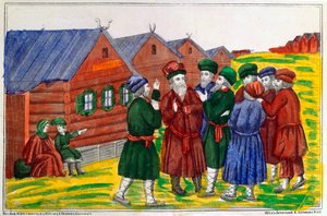農民の再会、1858 作： Unbekannt