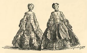 フープペチコート付きタフタワトーサックのファッション人形、c1750-1800、1937 作： Unbekannt